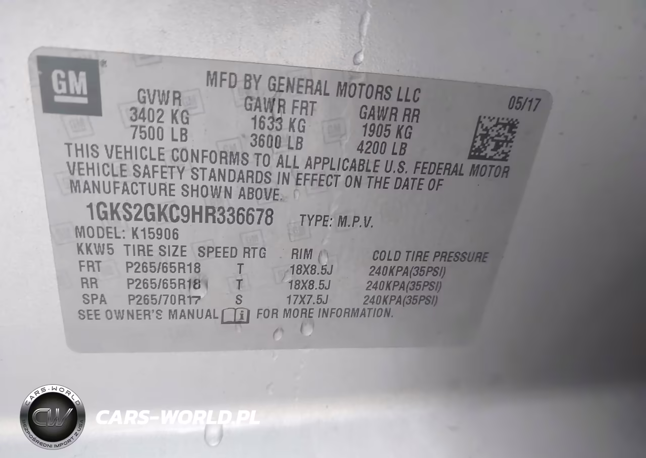 2017 GMC Yukon Xl Slt VIN:1GKS2GKC9HR336678 - 9