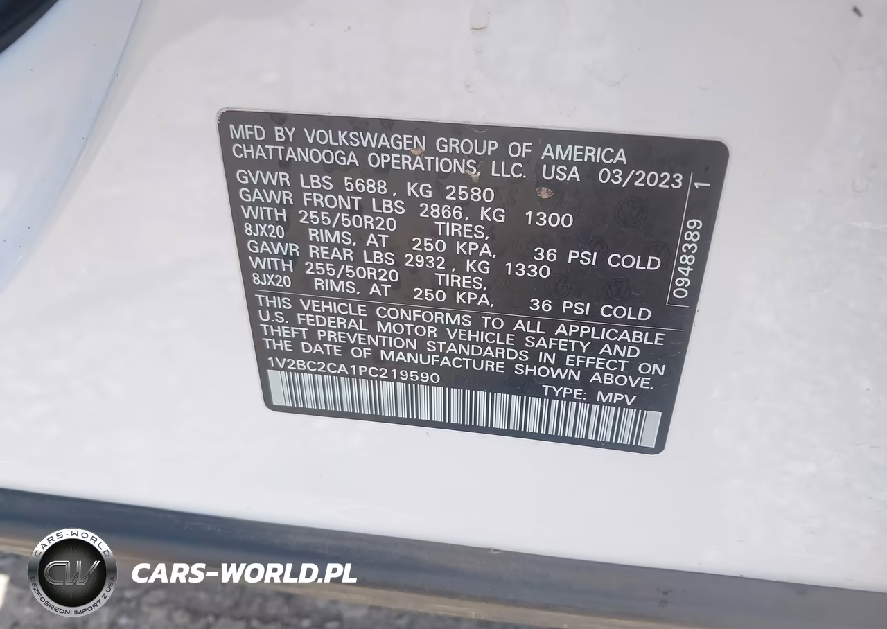 2023 Volkswagen Atlas Cross Sport 2.0T Sel VIN:1V2BC2CA1PC219590 - 9
