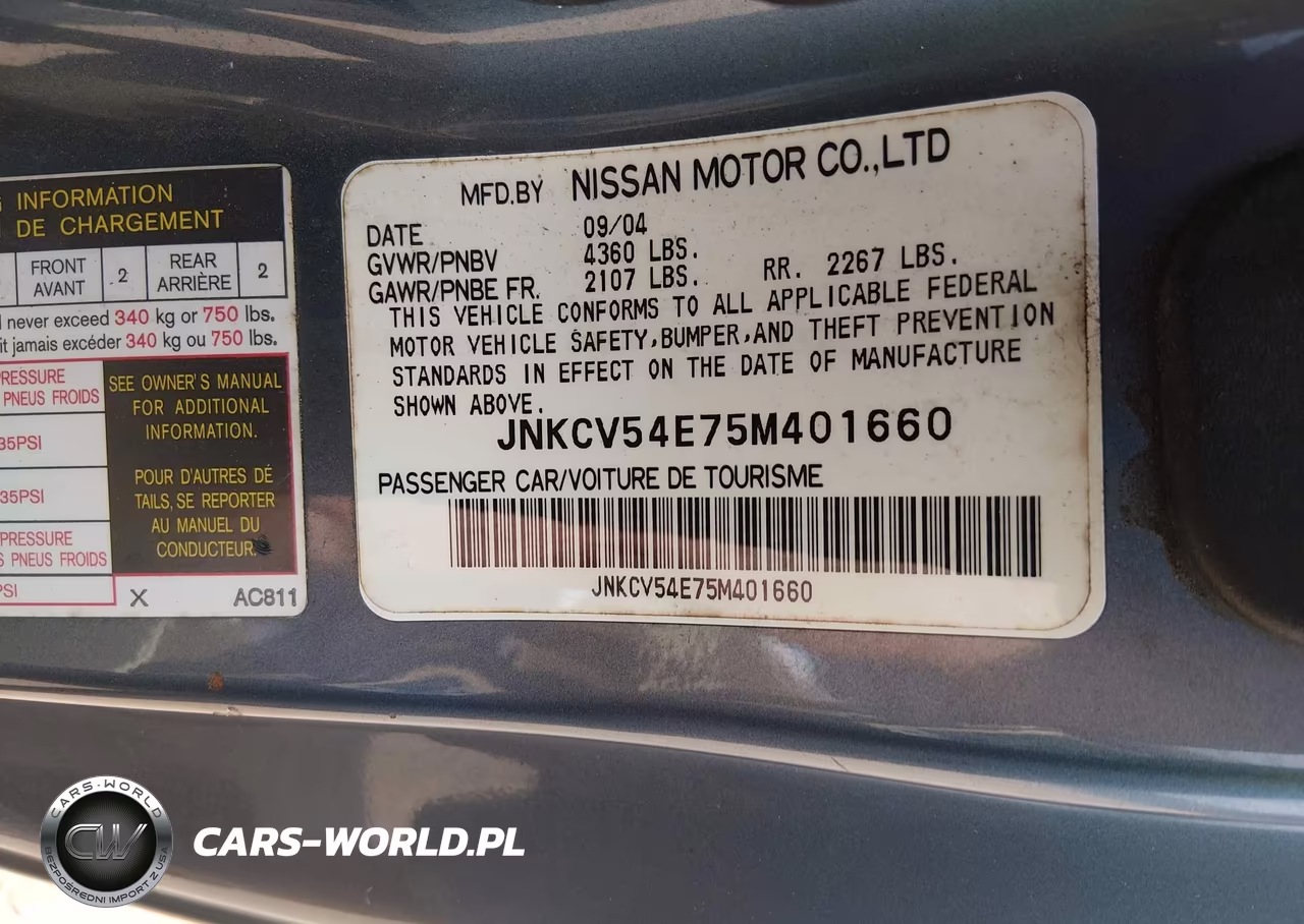 2005 Infiniti G35 VIN:JNKCV54E75M401660 - 9