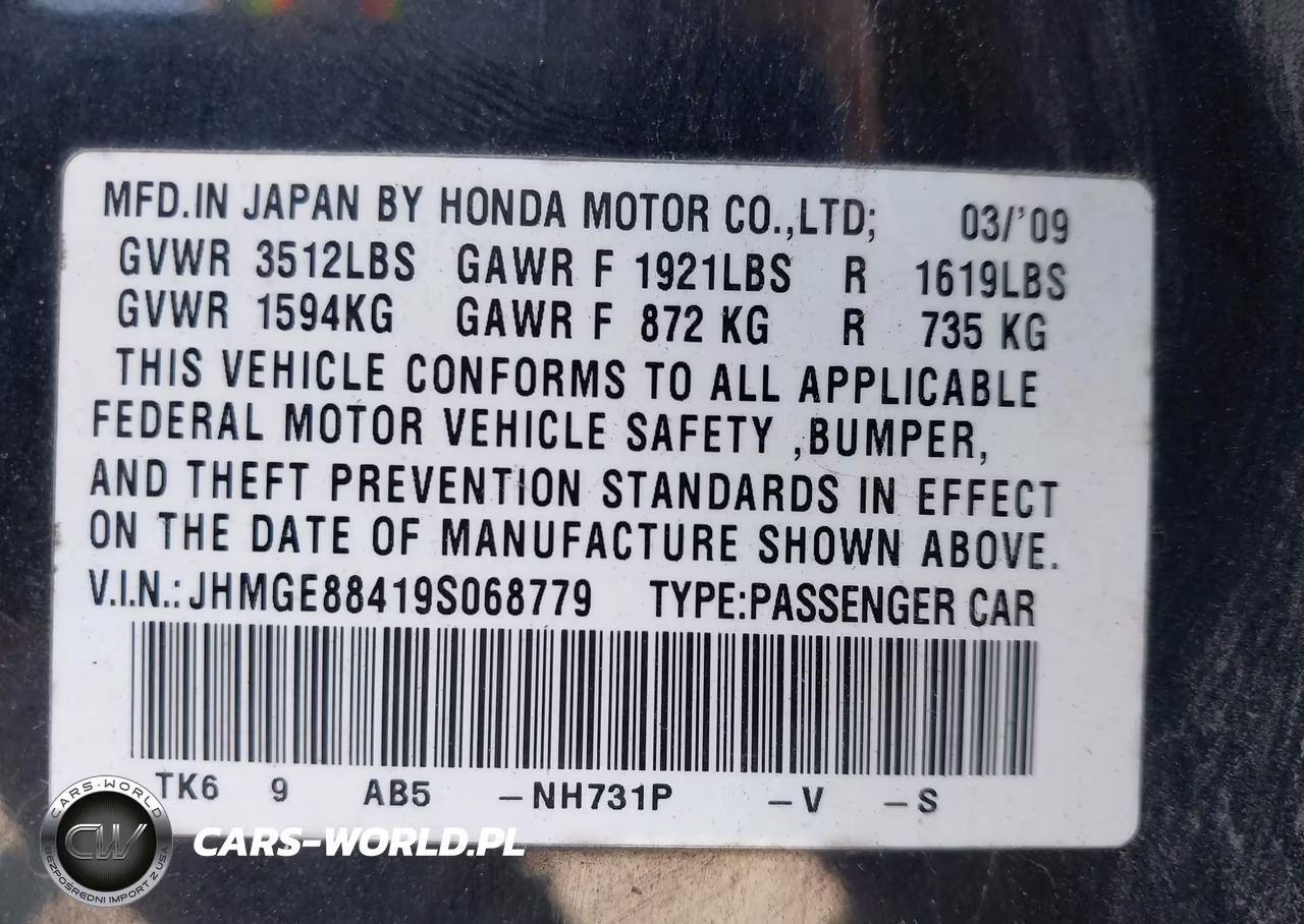 2009 Honda Fit Sport VIN:JHMGE88419S068779 - 9