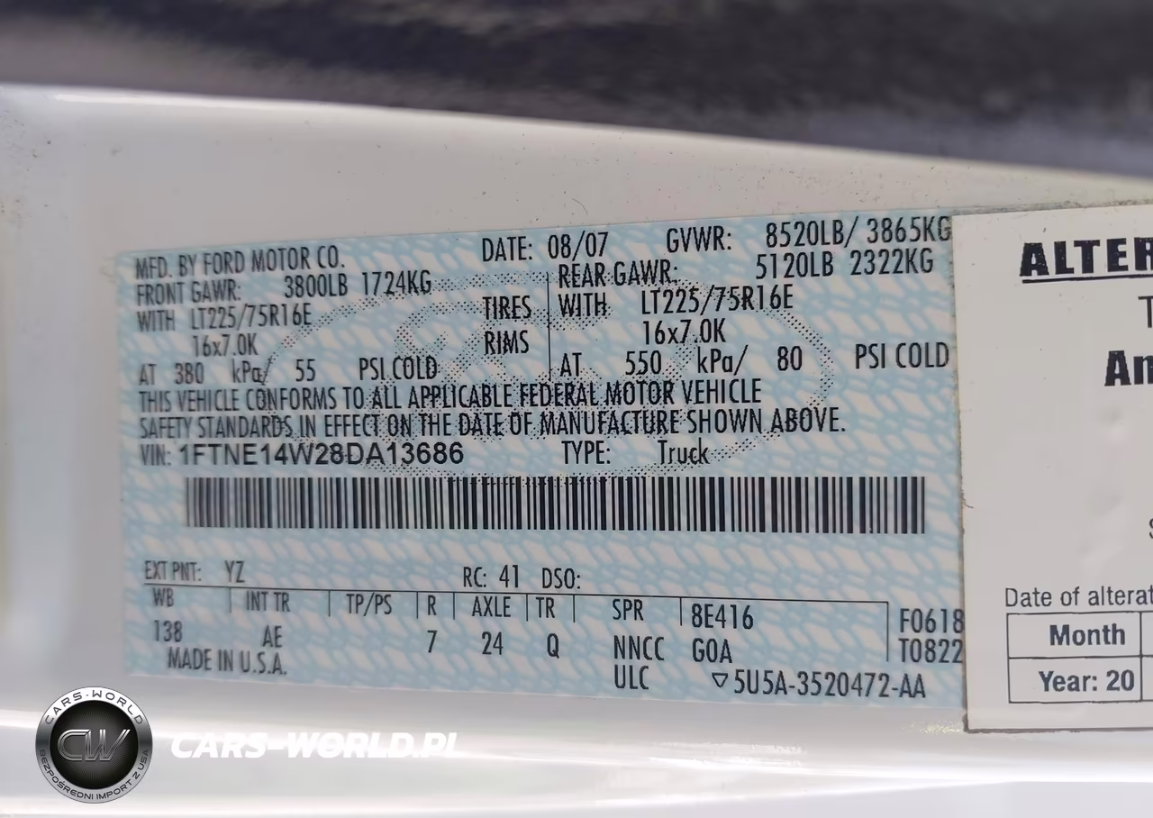 2008 Ford E-150 Commercial-Recreational VIN:1FTNE14W28DA13686 - 9