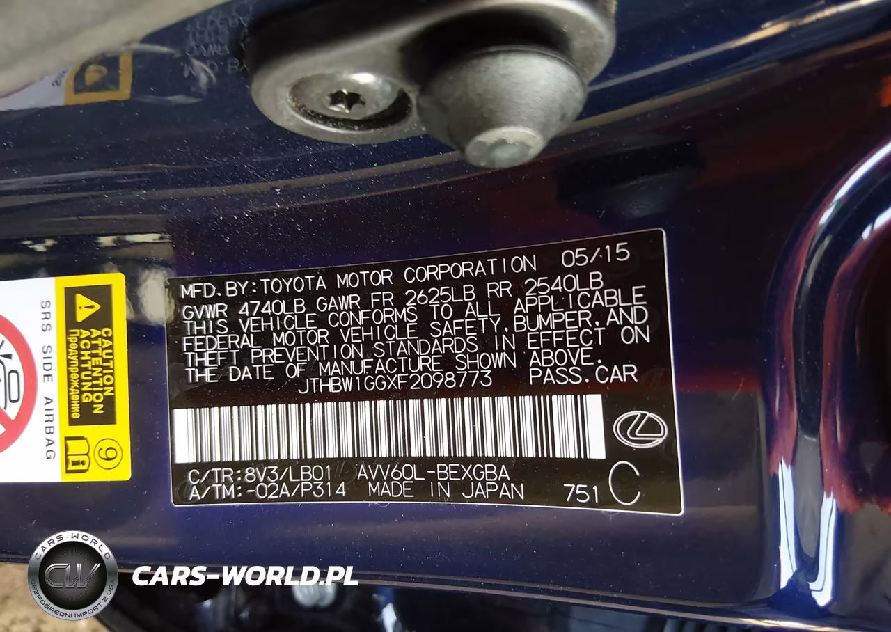 2015 Lexus Es 300H VIN:JTHBW1GGXF2098773 - 9