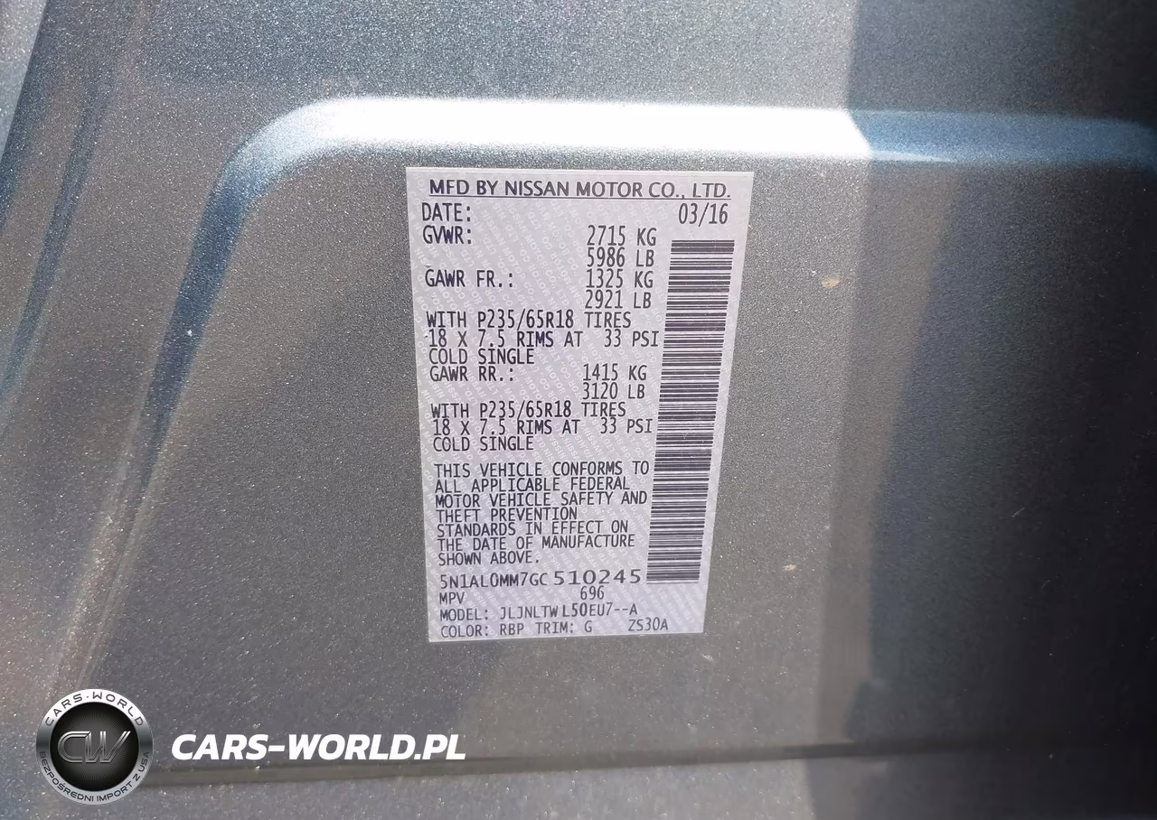 2016 Infiniti Qx60 VIN:5N1AL0MM7GC510245 - 9