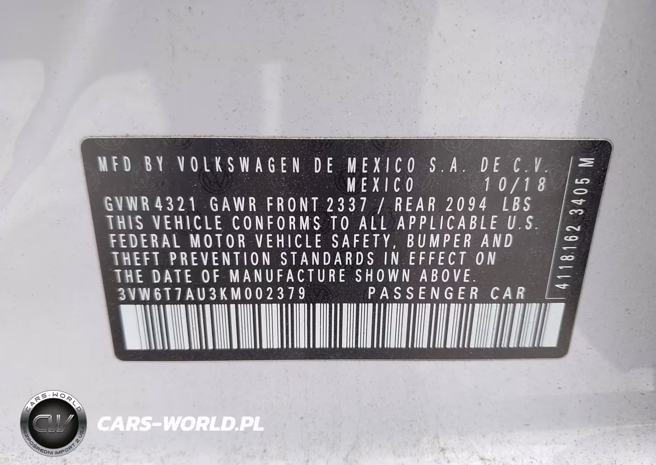 2019 Volkswagen Golf Gti 2.0T Autobahn-2.0T Rabbit Edition-2.0T S-2.0T Se VIN:3VW6T7AU3KM002379 - 9