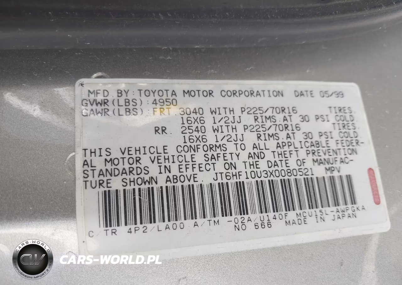 1999 Lexus Rx 300 VIN:JT6HF10U3X0080521 - 9