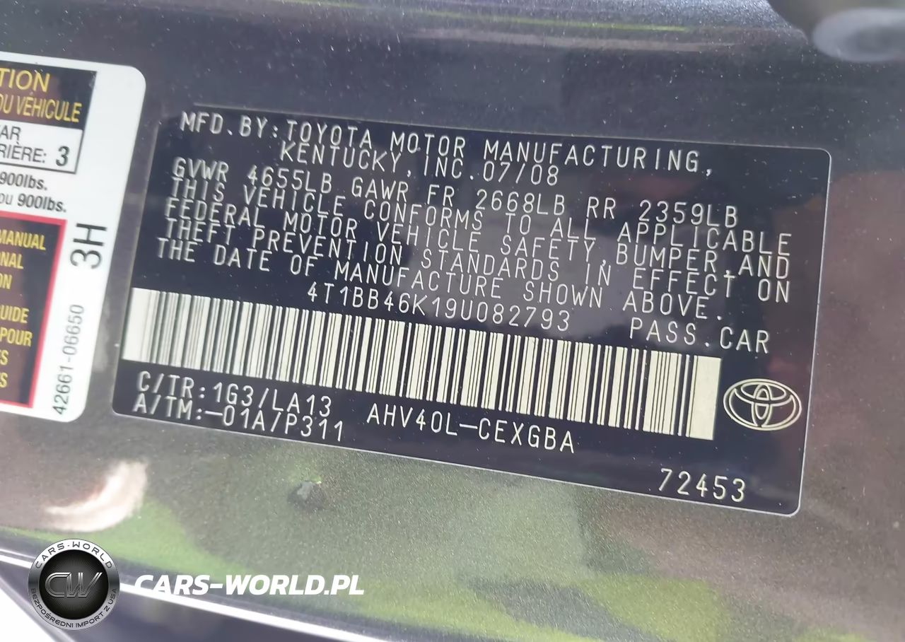 2009 Toyota Camry Hybrid VIN:4T1BB46K19U082793 - 9
