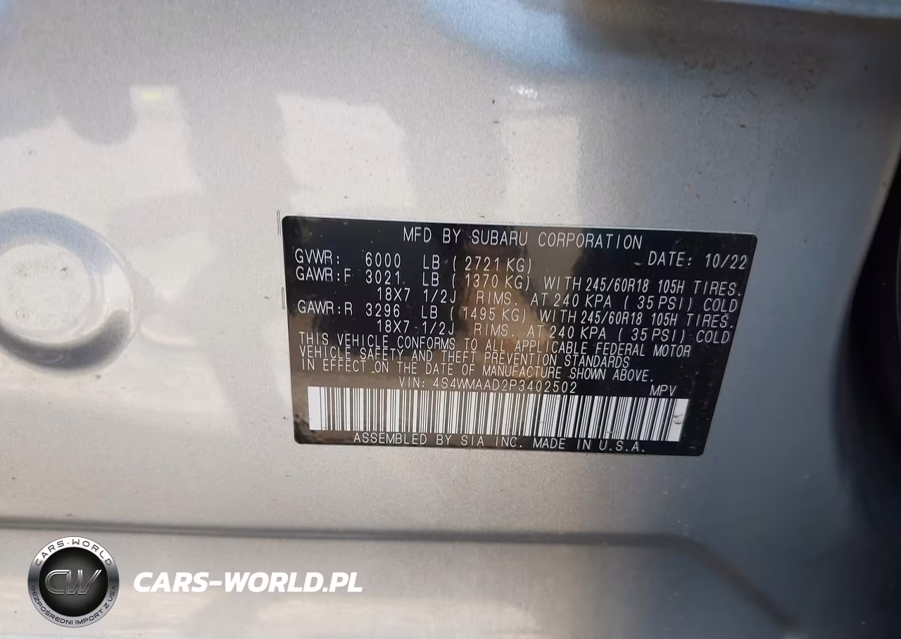 2023 Subaru Ascent Base 8-Passenger VIN:4S4WMAAD2P3402502 - 9