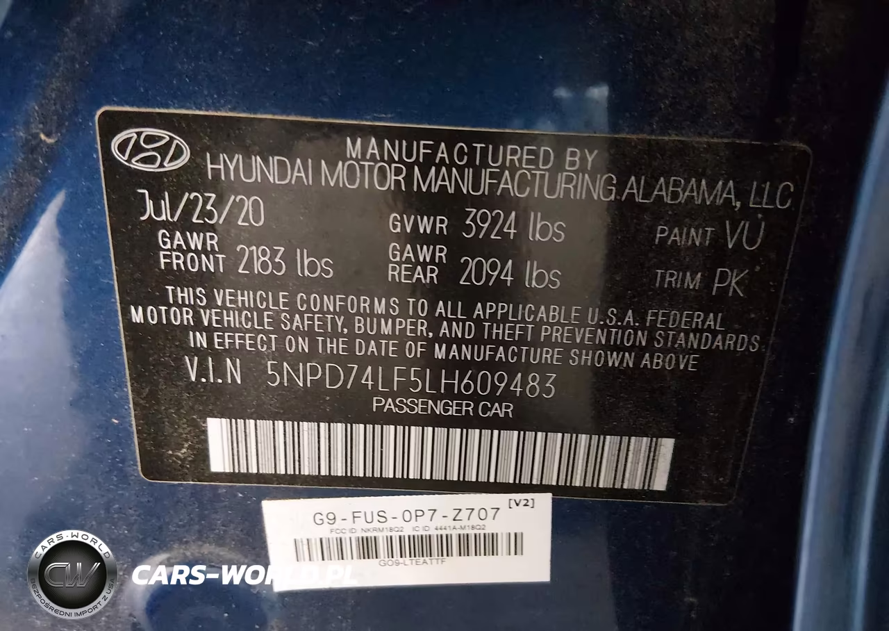 2020 Hyundai Elantra Se VIN:5NPD74LF5LH609483 - 9