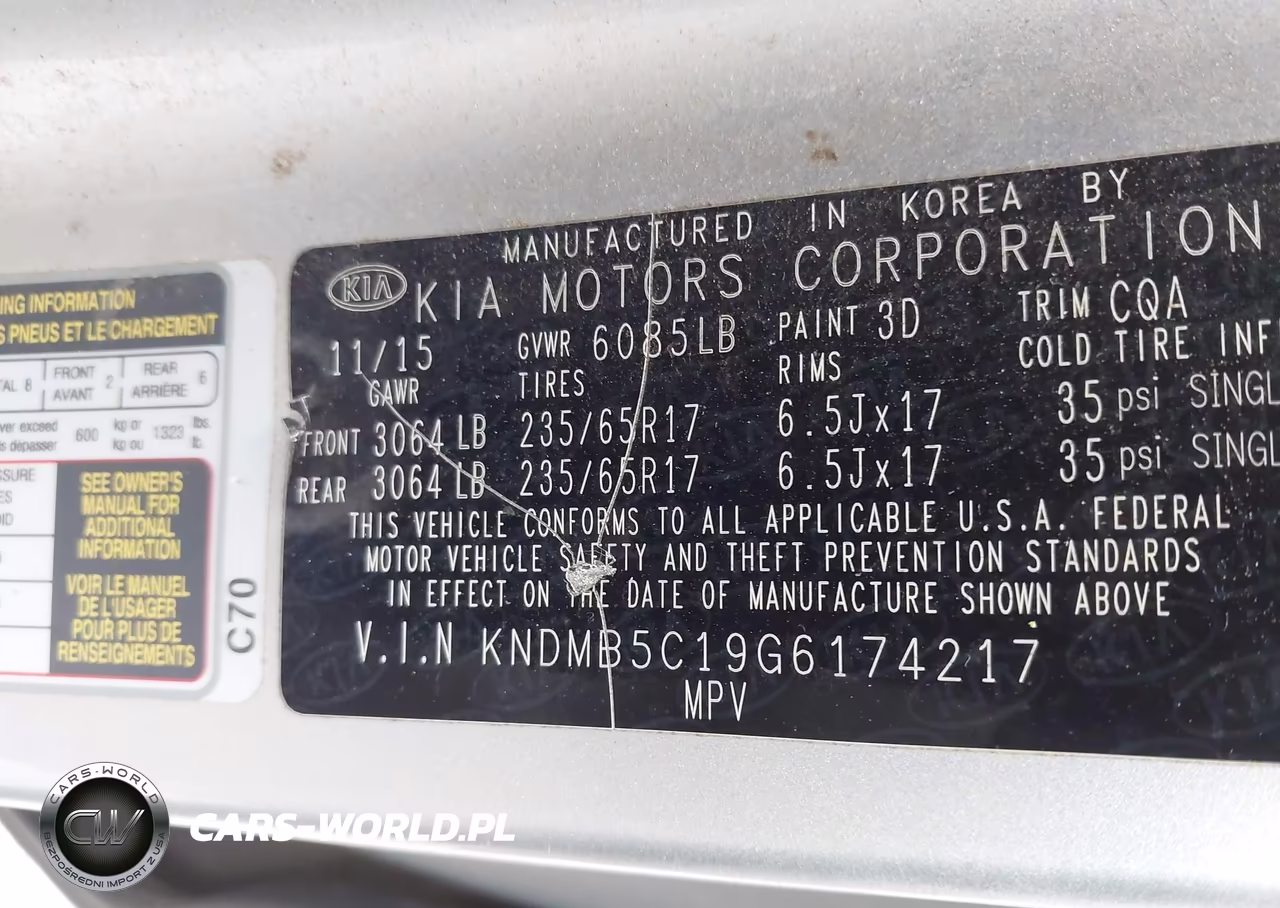 2016 Kia Sedona Lx VIN:KNDMB5C19G6174217 - 9