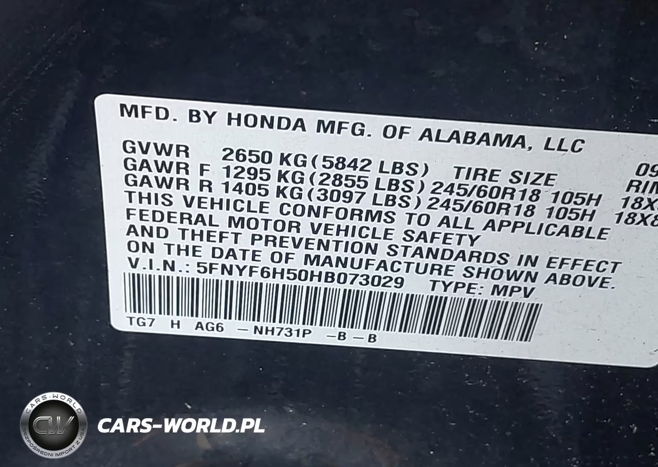 2017 Honda Pilot Ex-L VIN:5FNYF6H50HB073029 - 9