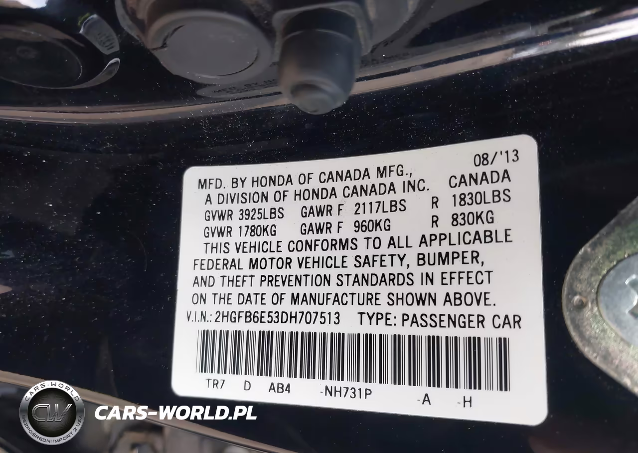 2013 Honda Civic Si VIN:2HGFB6E53DH707513 - 9