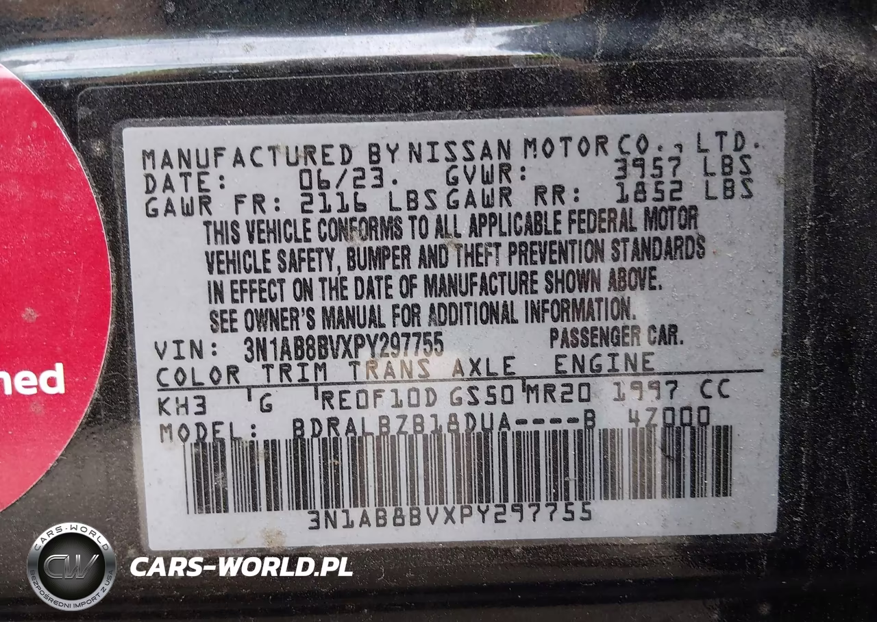 2023 Nissan Sentra S Xtronic Cvt VIN:3N1AB8BVXPY297755 - 9