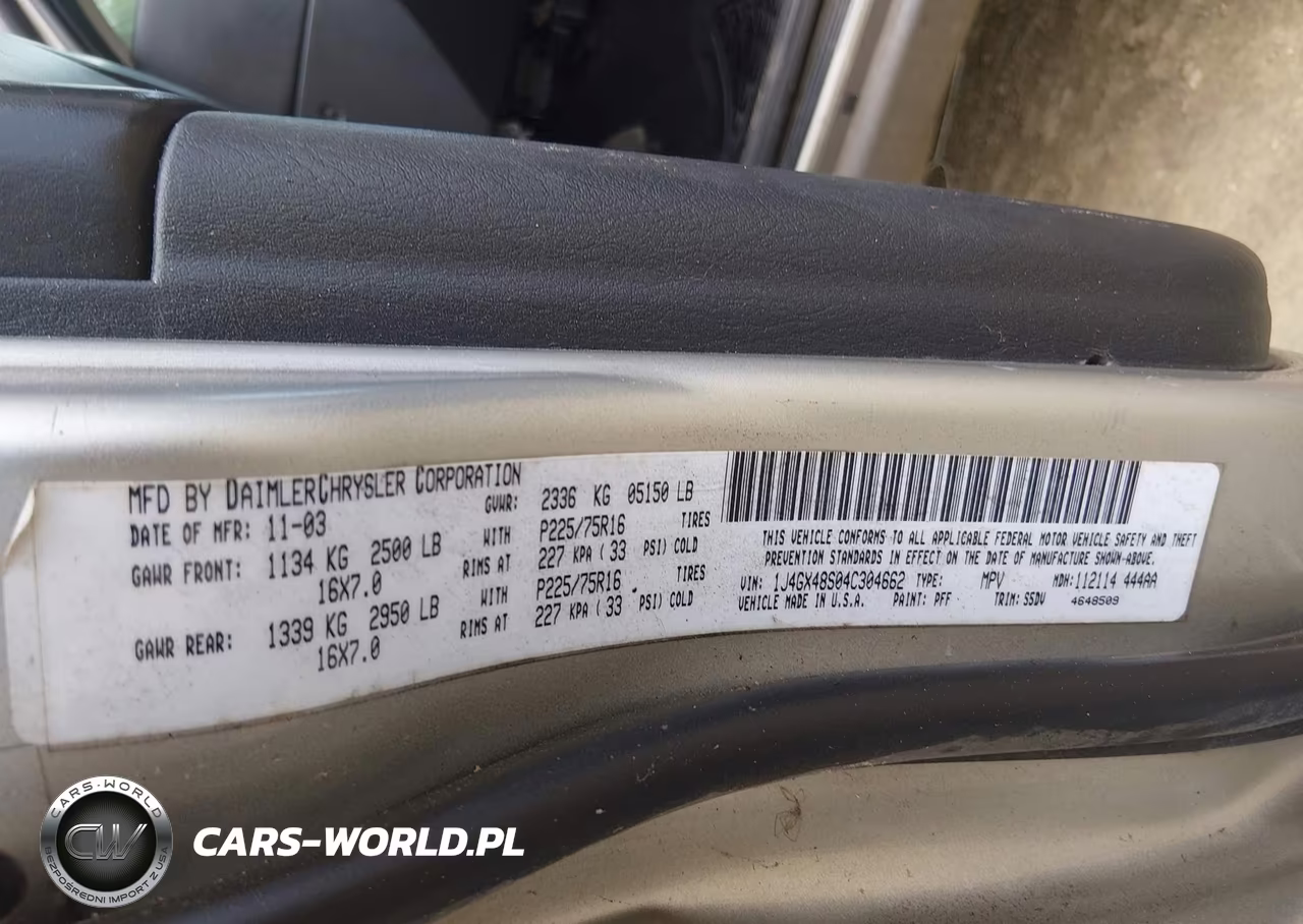 2004 Jeep Grand Cherokee Laredo VIN:1J4GX48S04C304662 - 9