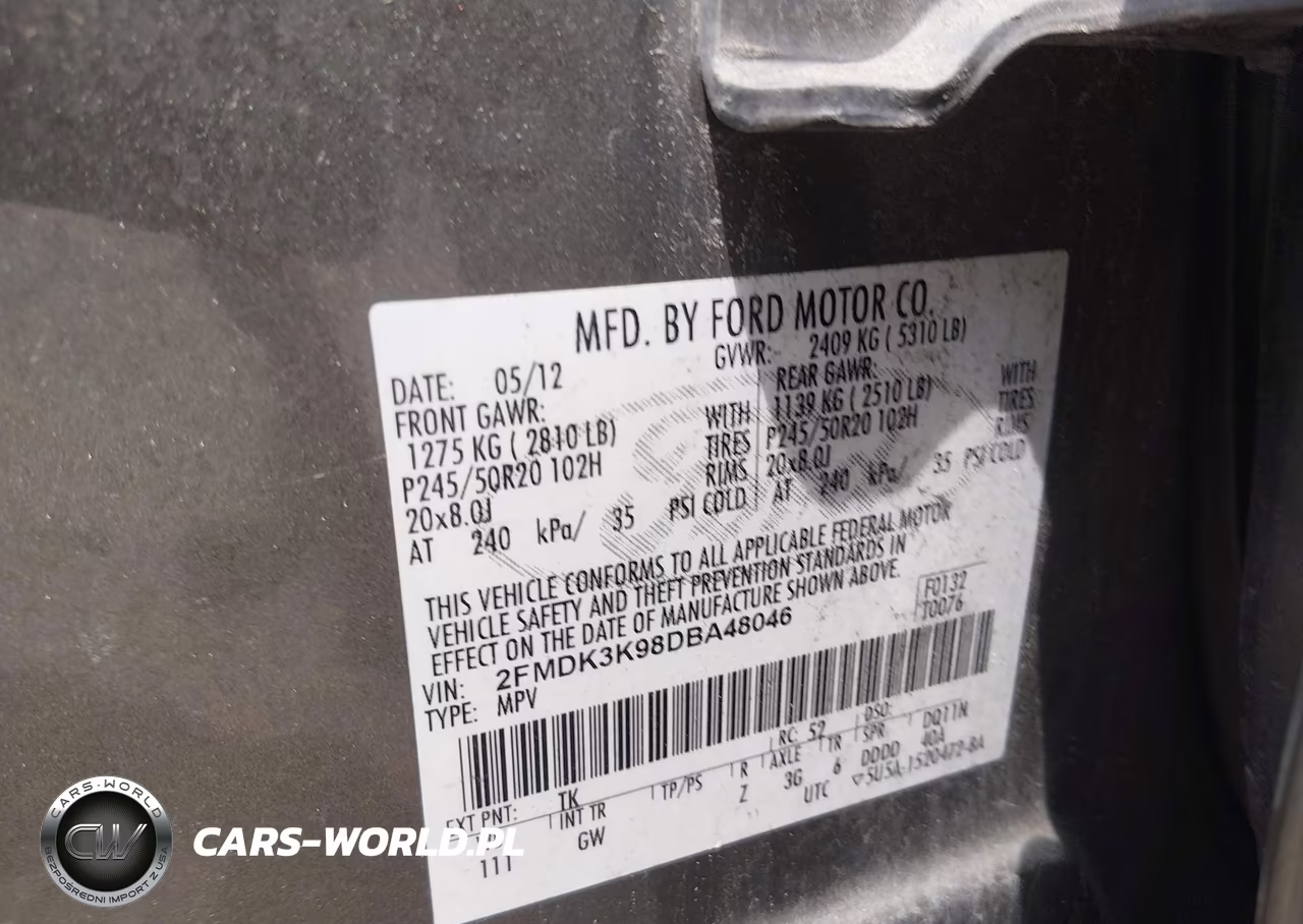 2013 Ford Edge Limited VIN:2FMDK3K98DBA48046 - 9