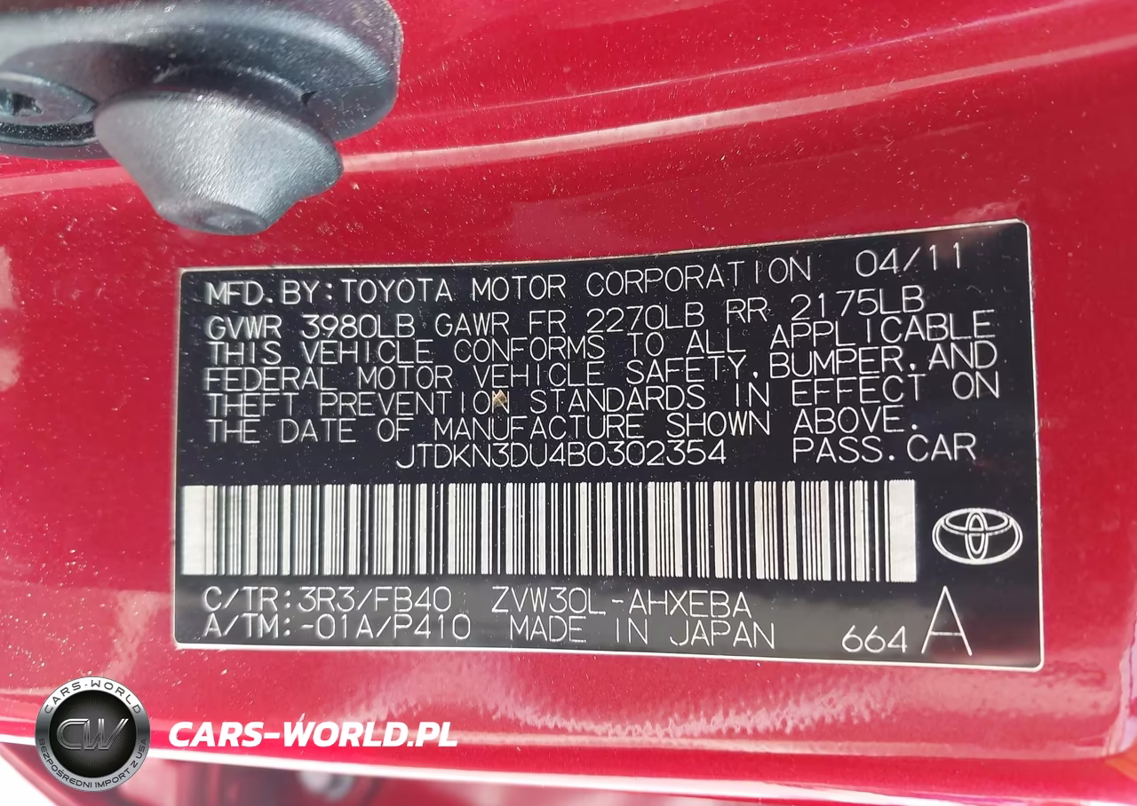 2011 Toyota Prius Three VIN:JTDKN3DU4B0302354 - 9