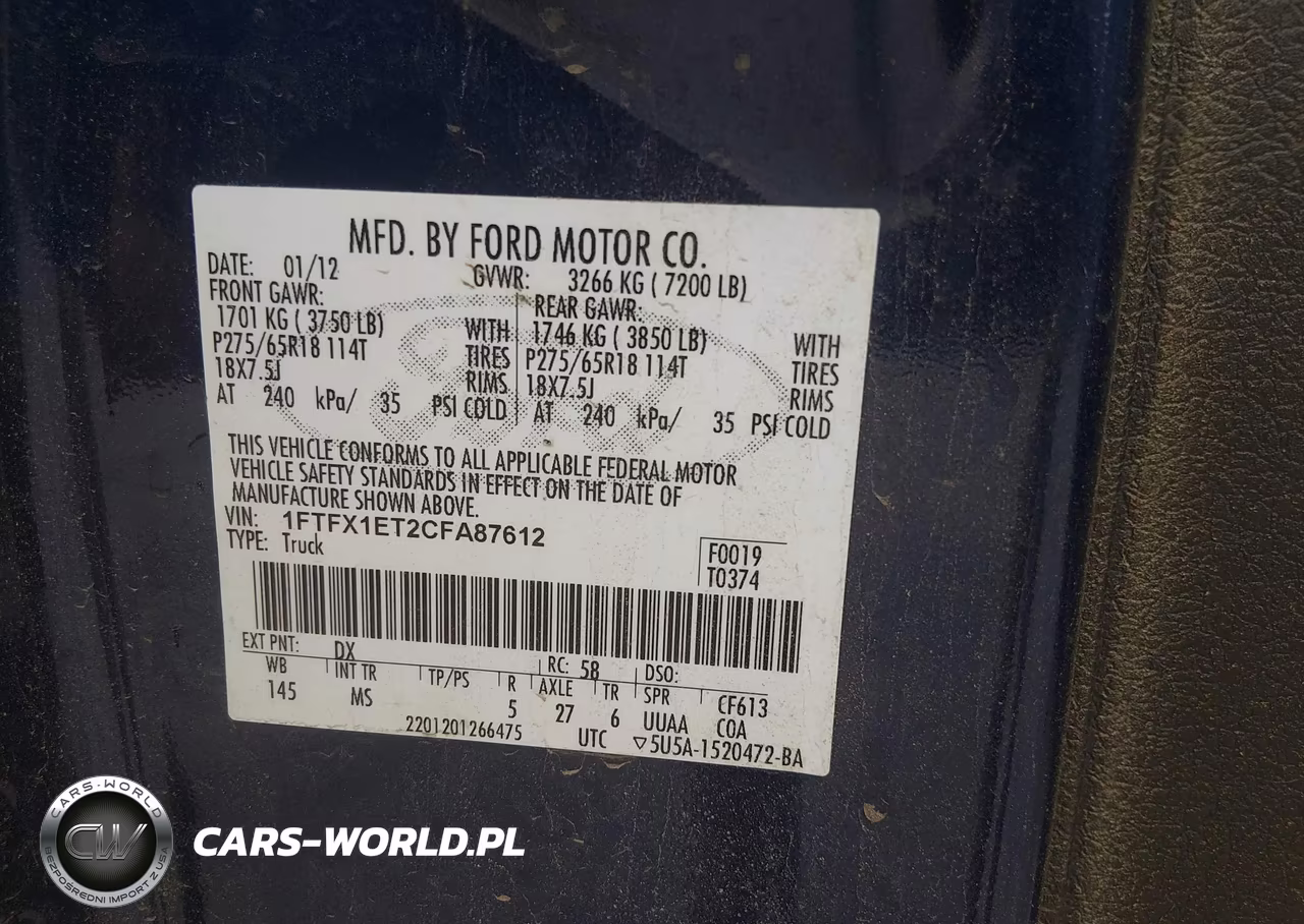 2012 Ford F-150 Xlt VIN:1FTFX1ET2CFA87612 - 9