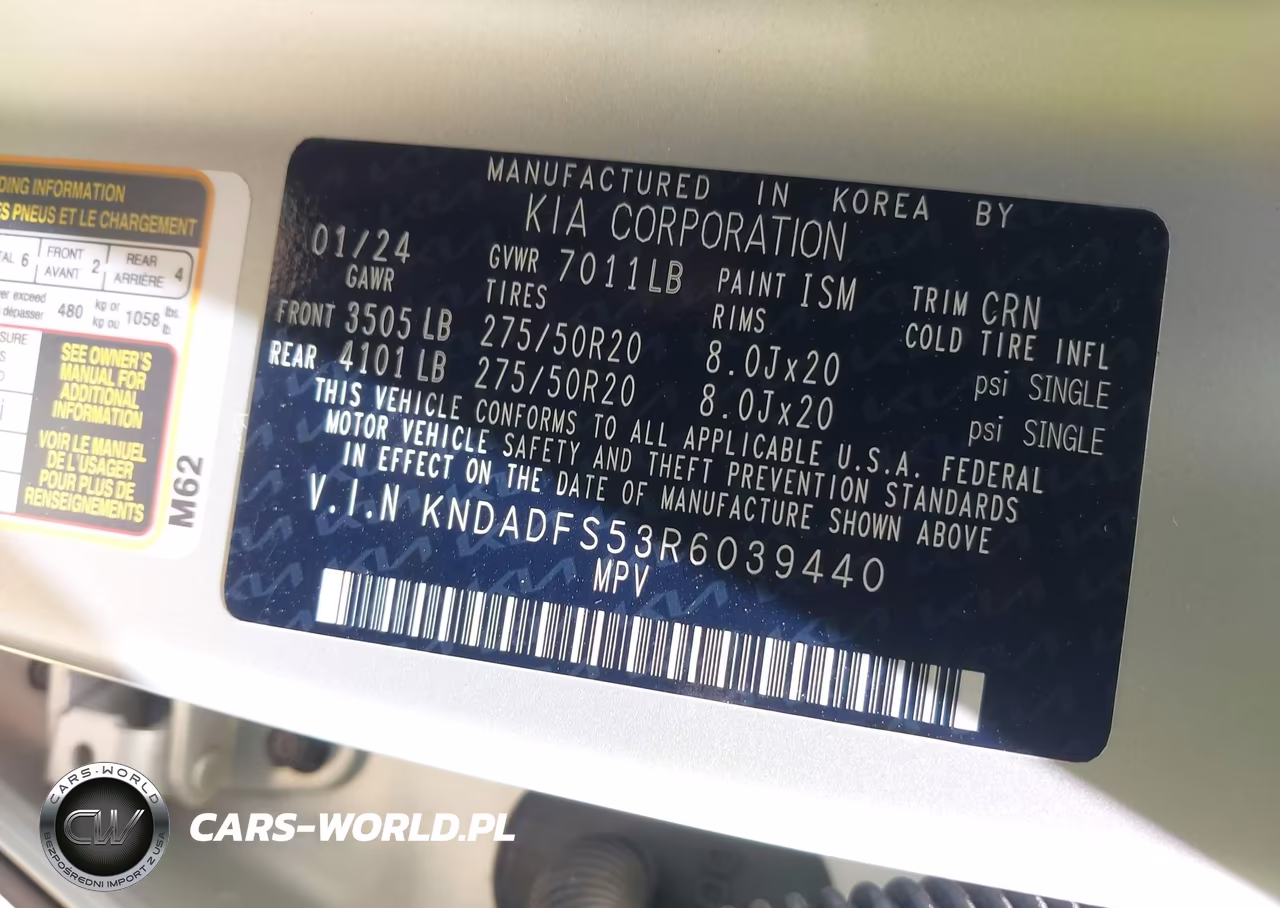 2024 Kia Ev9 Land VIN:KNDADFS53R6039440 - 9