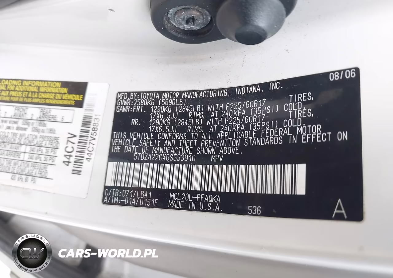 2006 Toyota Sienna Xle Limited VIN:5TDZA22CX6S533910 - 9
