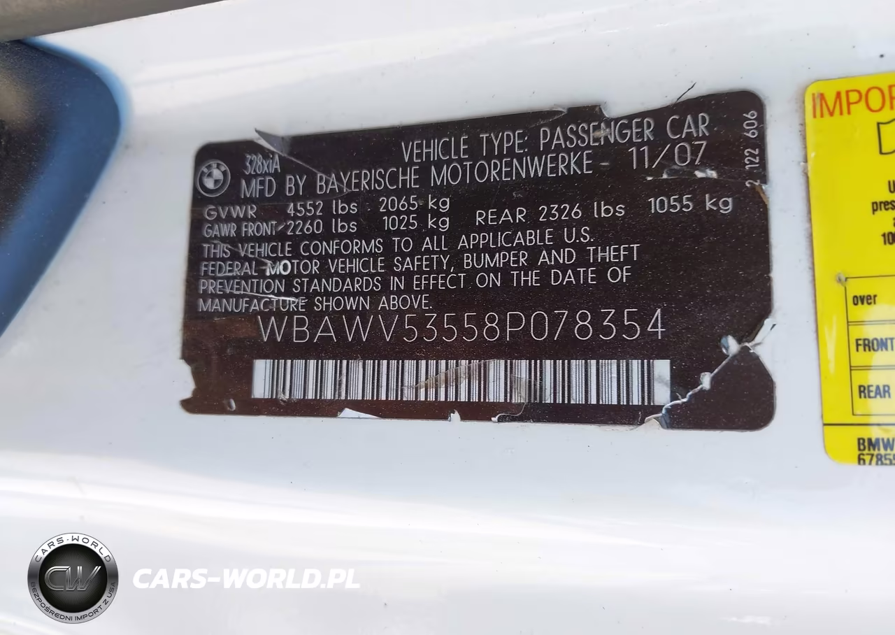 2008 BMW 328Xi VIN:WBAWV53558P078354 - 9