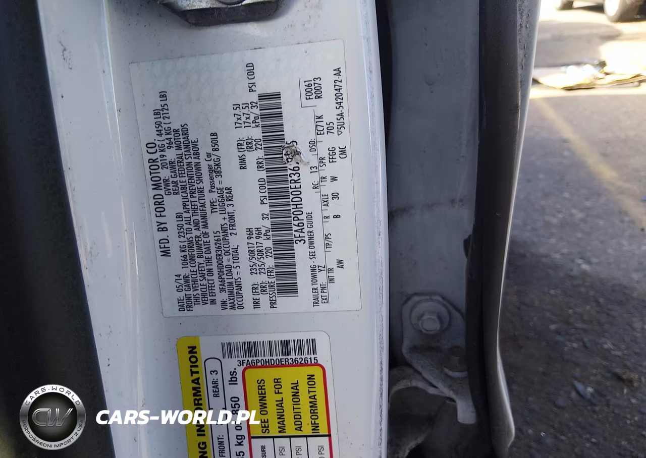 2014 Ford Fusion Se VIN:3FA6P0HD0ER362615 - 9
