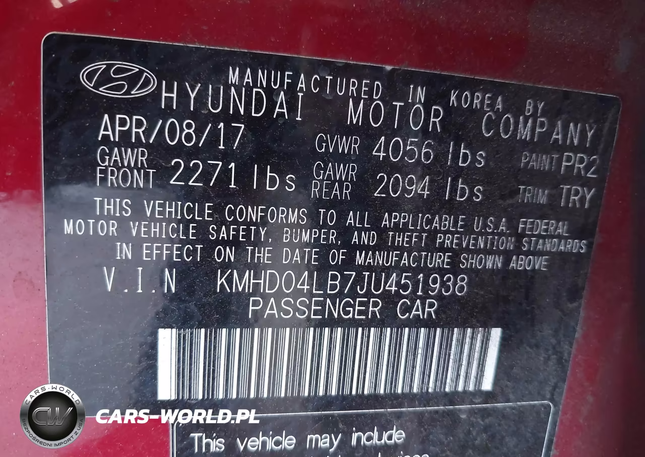 2018 Hyundai Elantra Sport VIN:KMHD04LB7JU451938 - 9