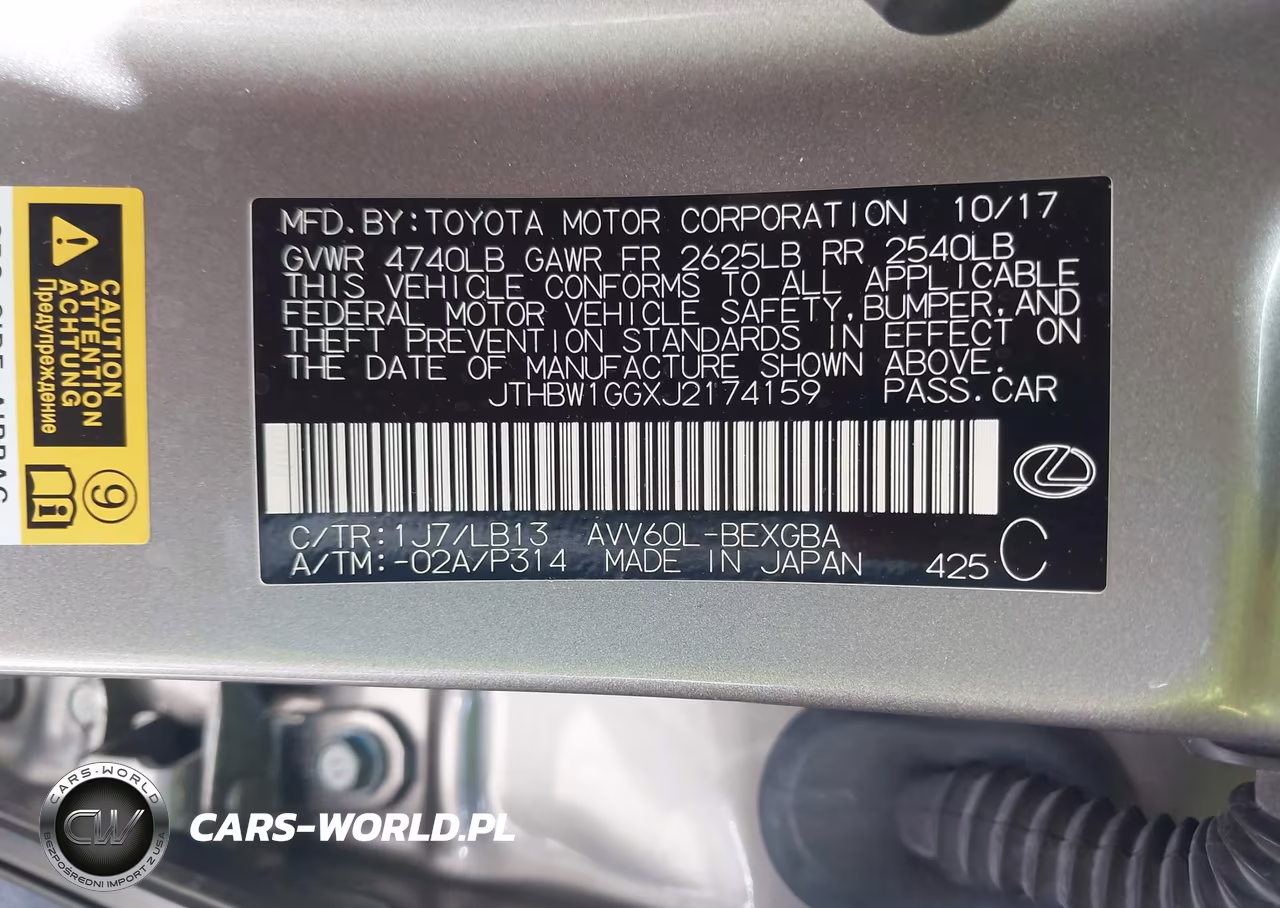 2018 Lexus Es 300H VIN:JTHBW1GGXJ2174159 - 9