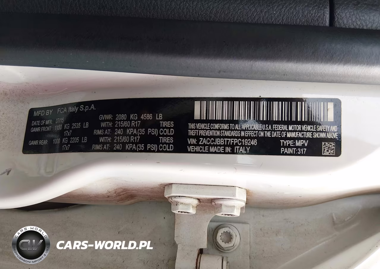 2015 Jeep Renegade Latitude VIN:ZACCJBBT7FPC19246 - 9