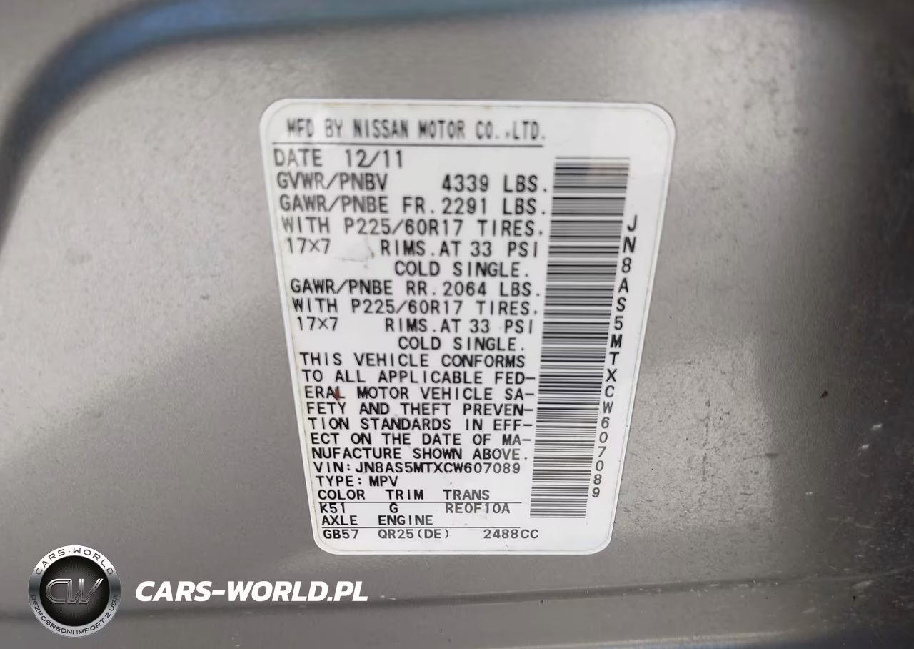 2012 Nissan Rogue Sv VIN:JN8AS5MTXCW607089 - 9