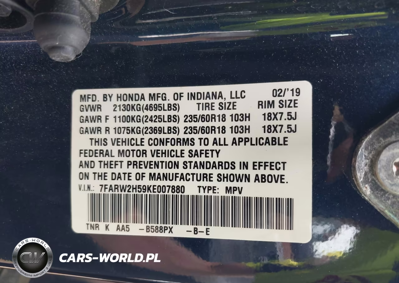 2019 Honda Cr-V Ex VIN:7FARW2H59KE007880 - 9
