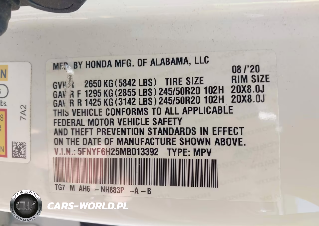 2021 Honda Pilot Awd Special Edition VIN:5FNYF6H25MB013392 - 9