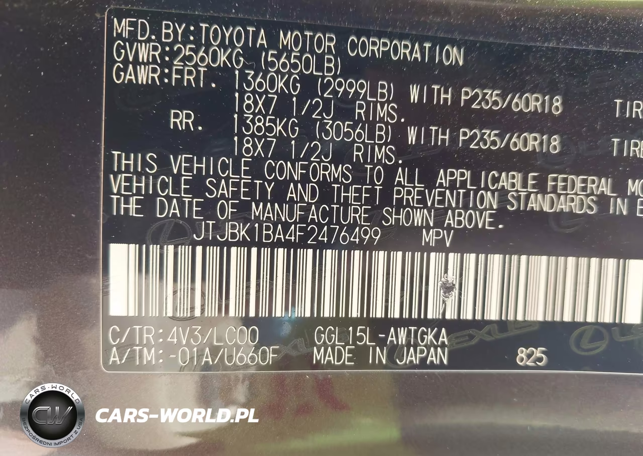 2015 Lexus Rx 350 VIN:JTJBK1BA4F2476499 - 9