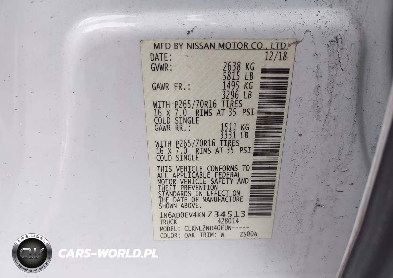 2019 Nissan Frontier Sv VIN:1N6AD0EV4KN734513 - 9
