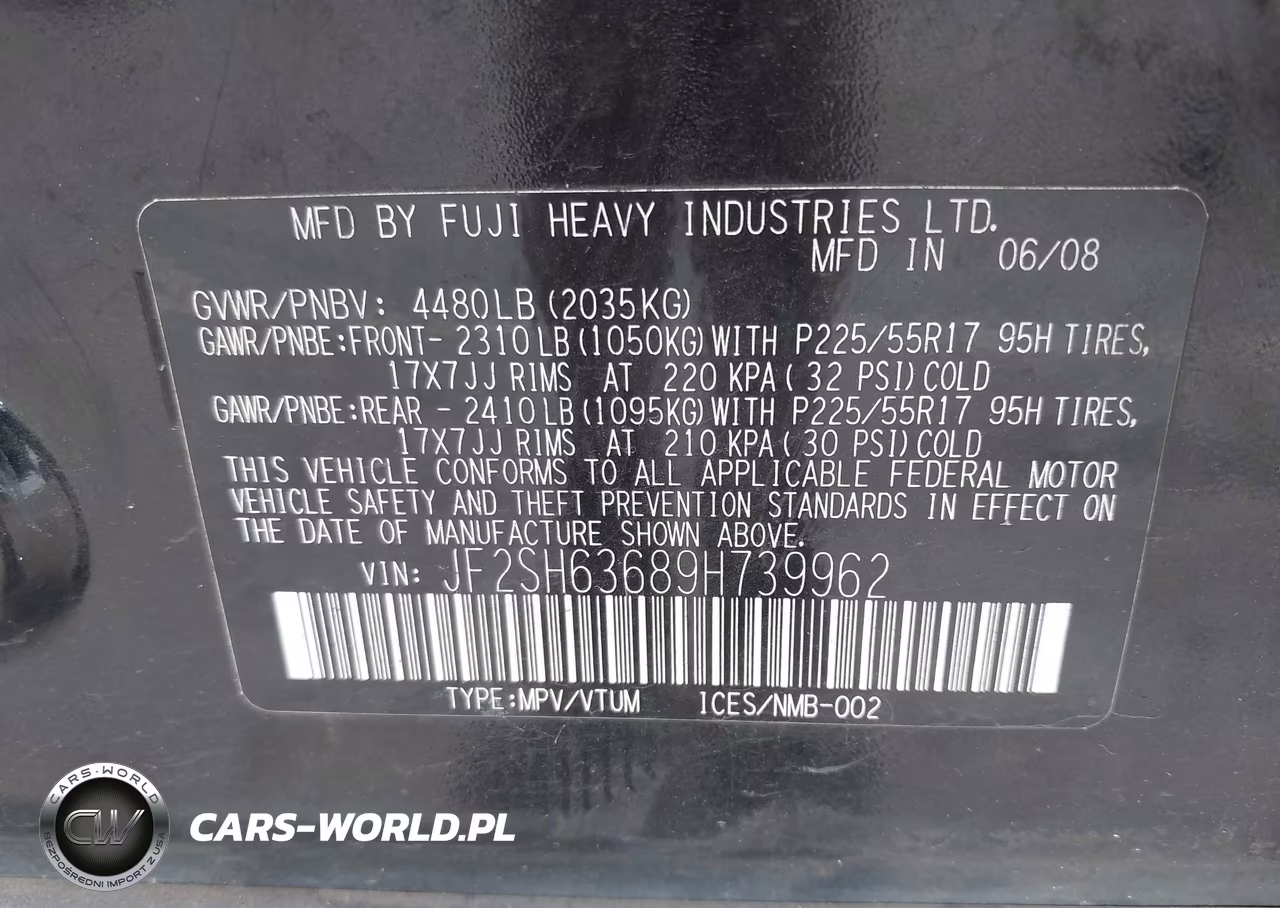 2009 Subaru Forester 2.5X VIN:JF2SH63689H739962 - 9
