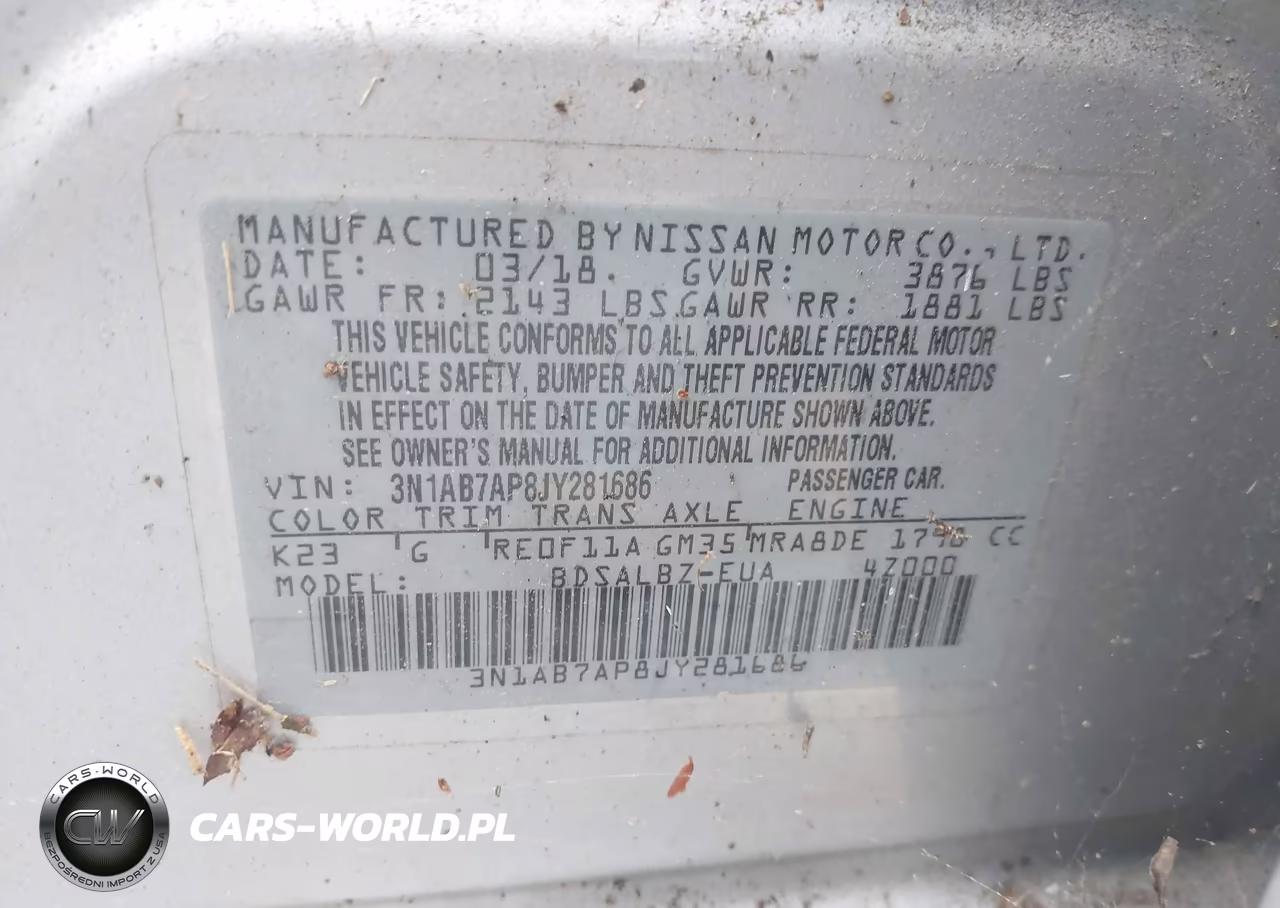 2018 Nissan Sentra S VIN:3N1AB7AP8JY281686 - 9