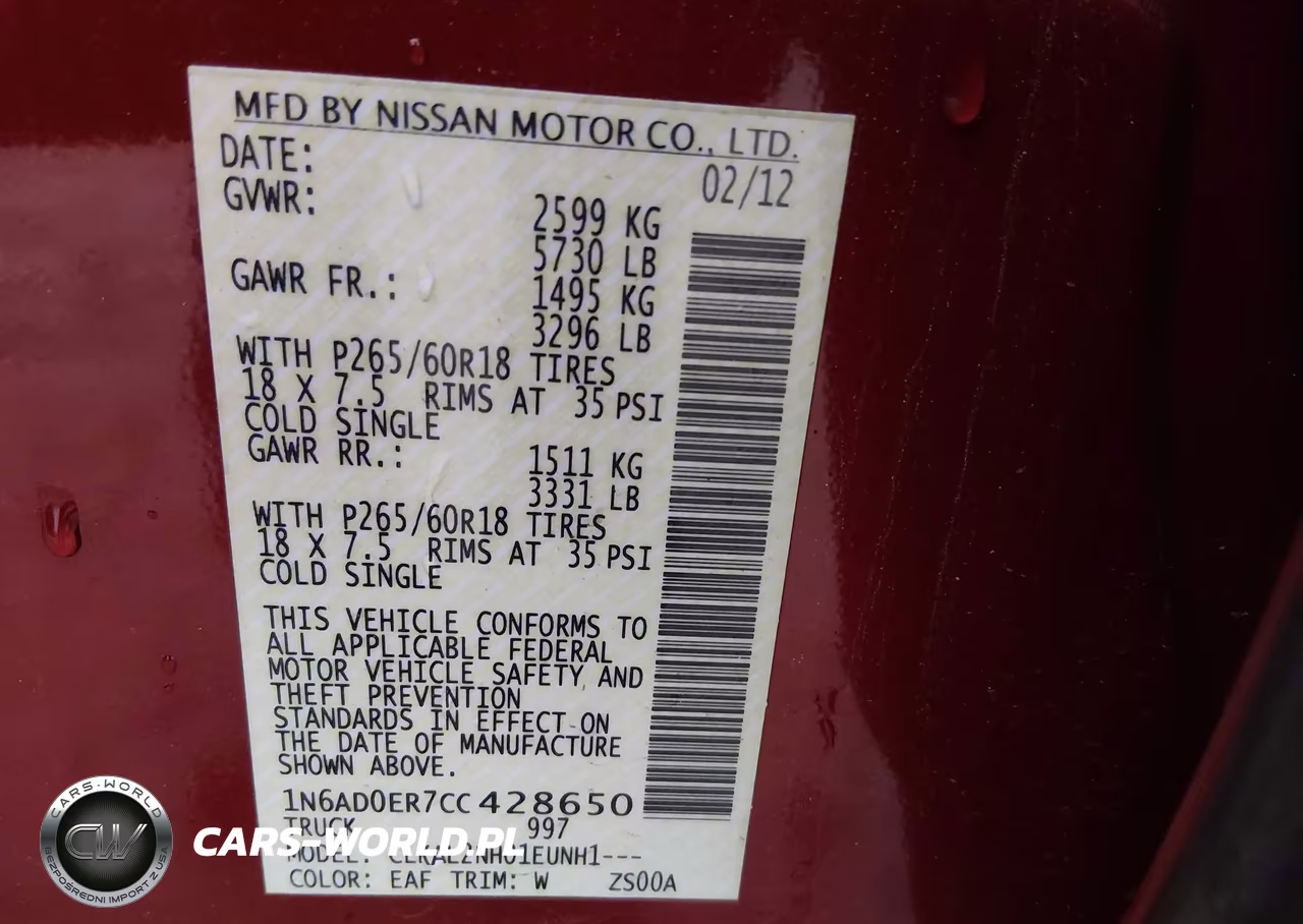 2012 Nissan Frontier Sv VIN:1N6AD0ER7CC428650 - 9