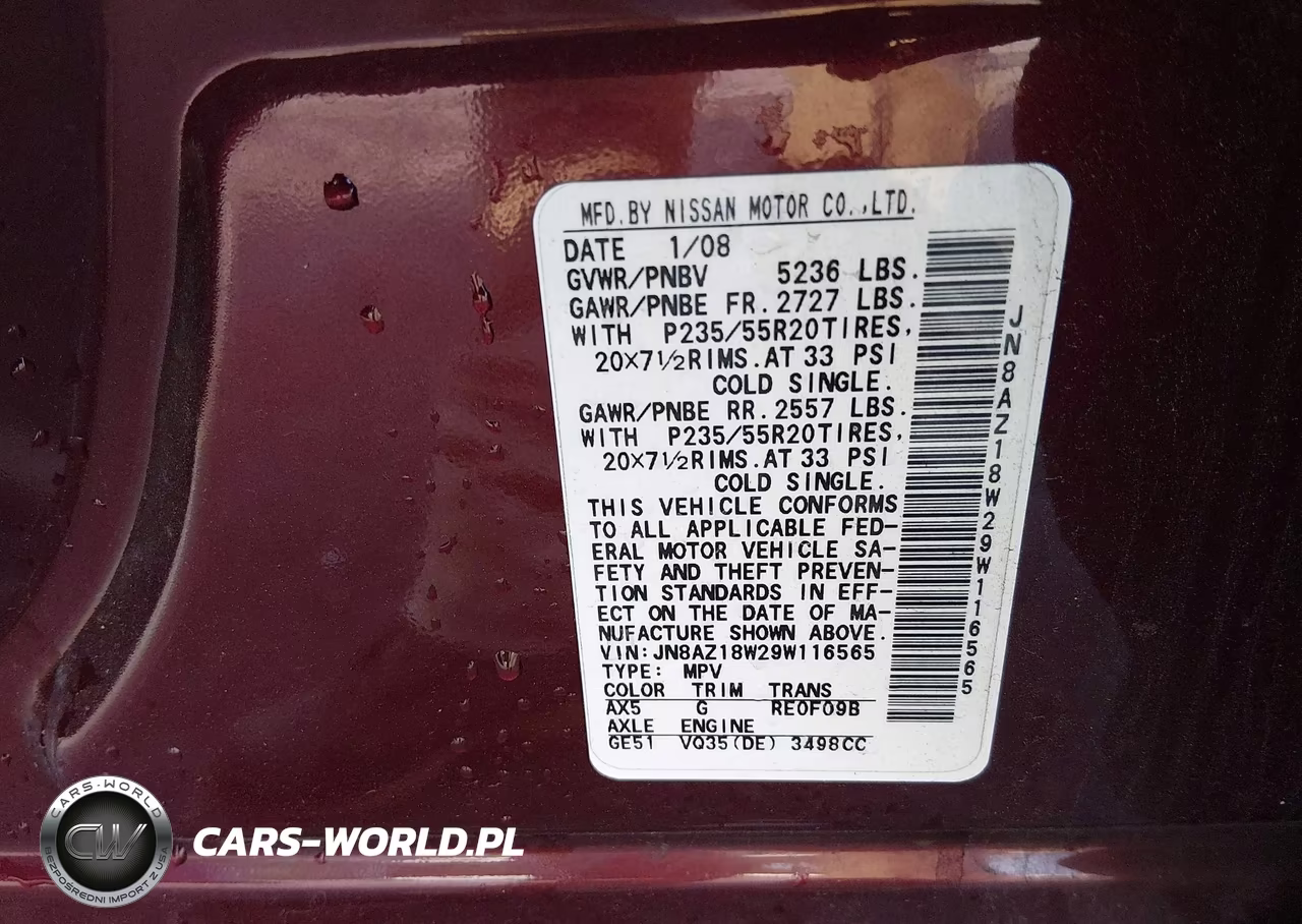 2009 Nissan Murano Le VIN:JN8AZ18W29W116565 - 9
