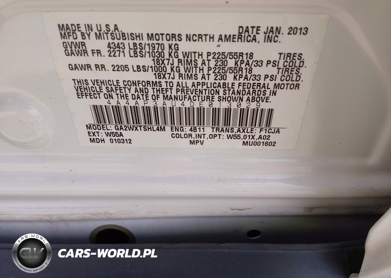 2013 Mitsubishi Outlander Sport Es VIN:4A4AP3AU4DE013029 - 9