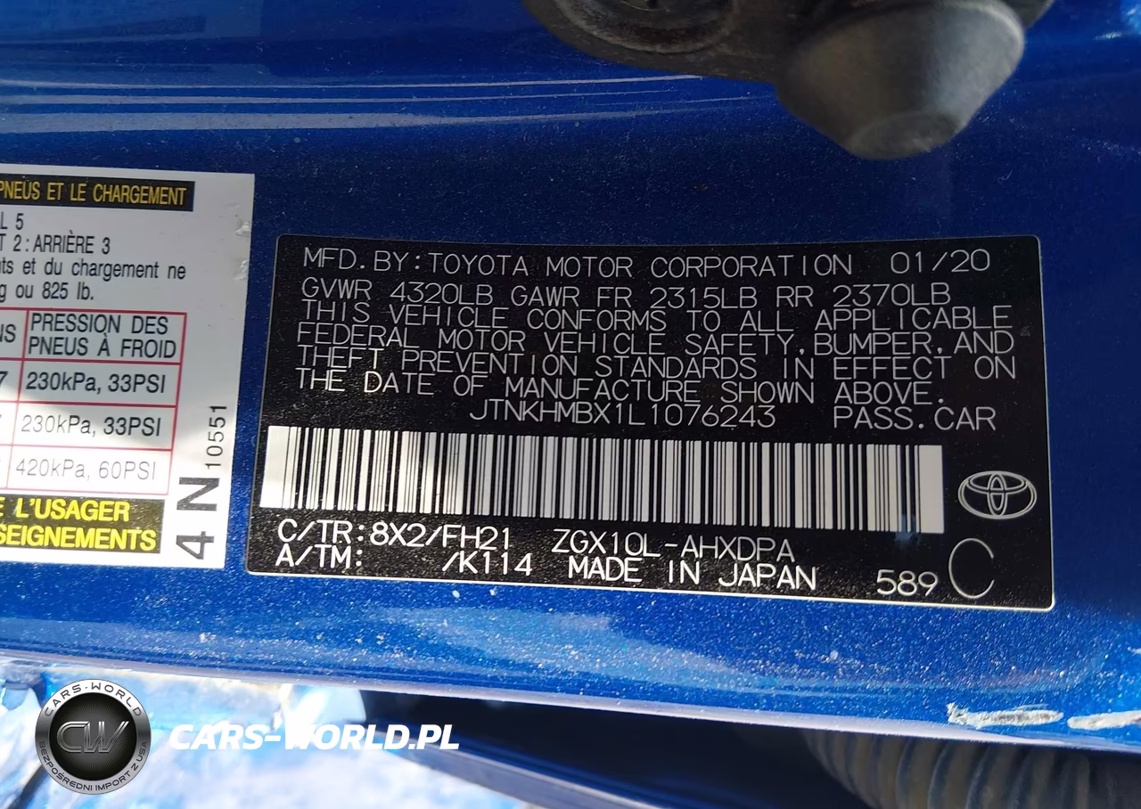 2020 Toyota C-Hr Le VIN:JTNKHMBX1L1076243 - 9