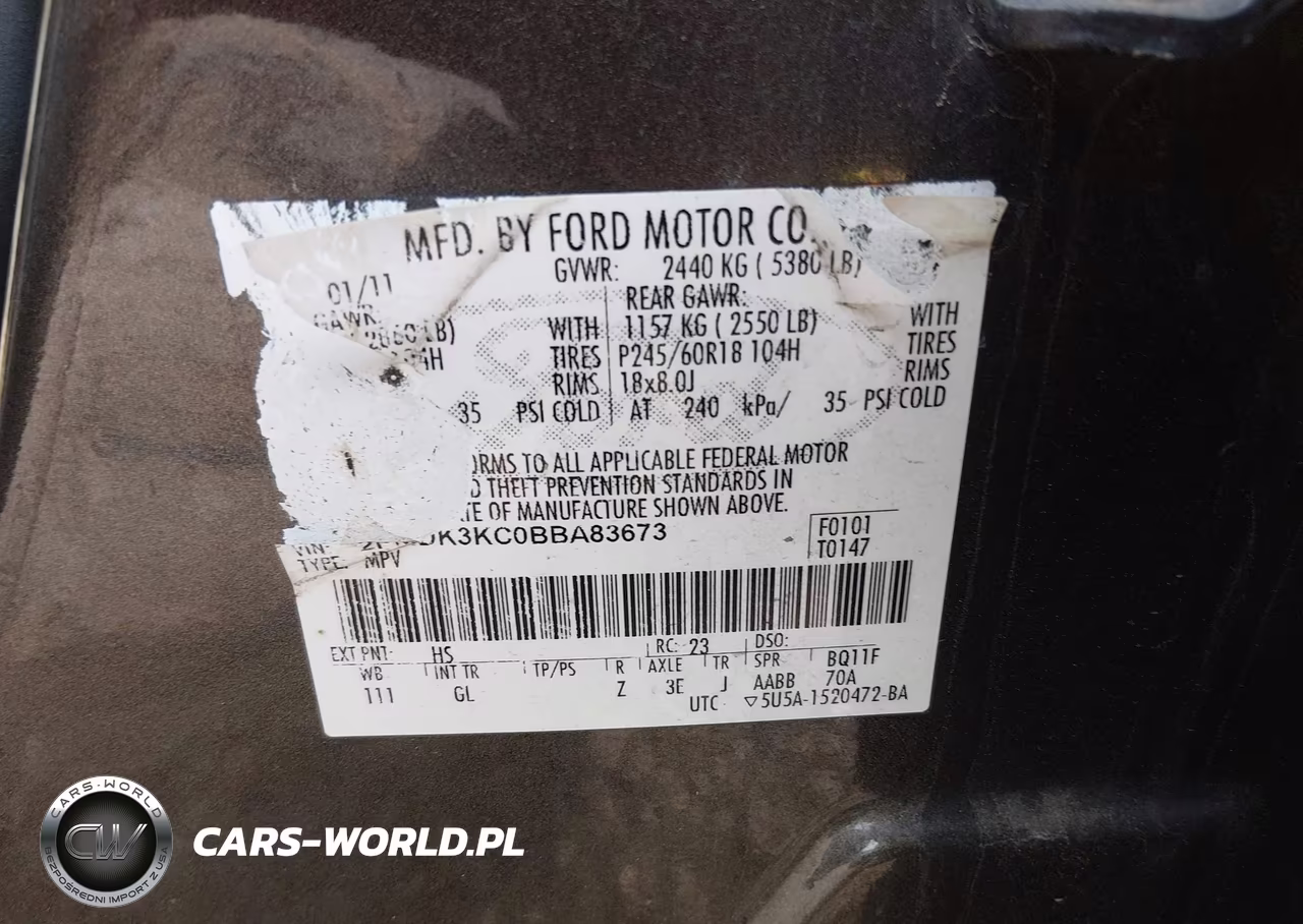 2011 Ford Edge Limited VIN:2FMDK3KC0BBA83673 - 9