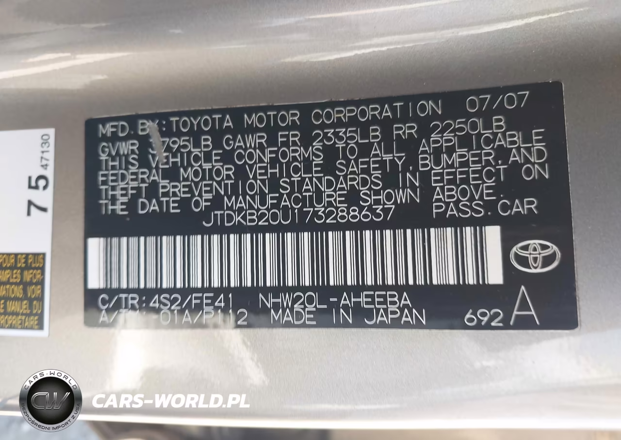 2007 Toyota Prius VIN:JTDKB20U173288637 - 9