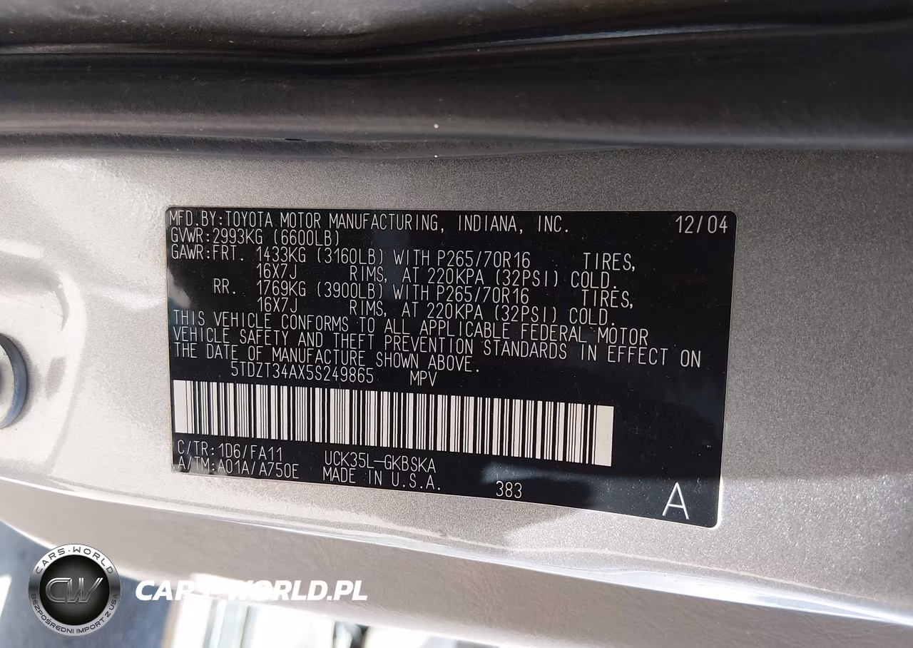 2005 Toyota Sequoia Sr5 V8 VIN:5TDZT34AX5S249865 - 9