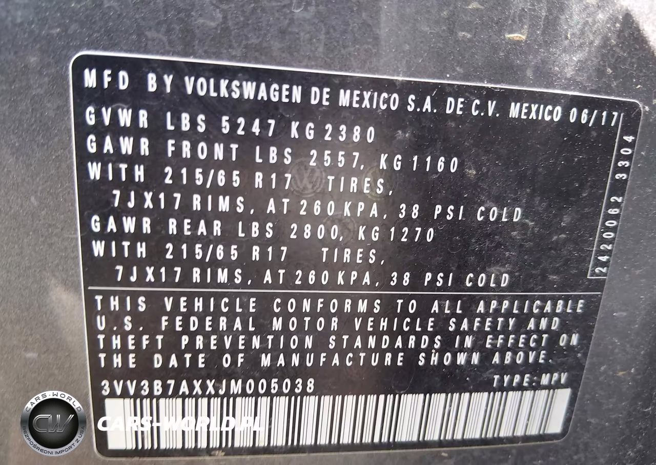 2018 Volkswagen Tiguan 2.0T Se-2.0T Sel VIN:3VV3B7AXXJM005038 - 9