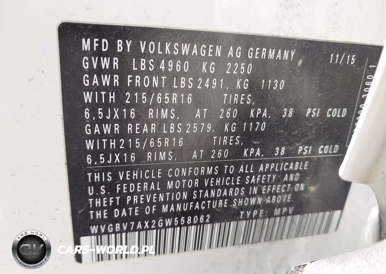 2016 Volkswagen Tiguan S VIN:WVGBV7AX2GW558062 - 9