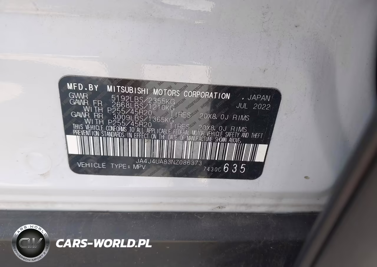 2022 Mitsubishi Outlander Black Edition S-Awc-Se 2.5 S-Awc-Se Launch Edition S-Awc VIN:JA4J4UA83NZ086373 - 9