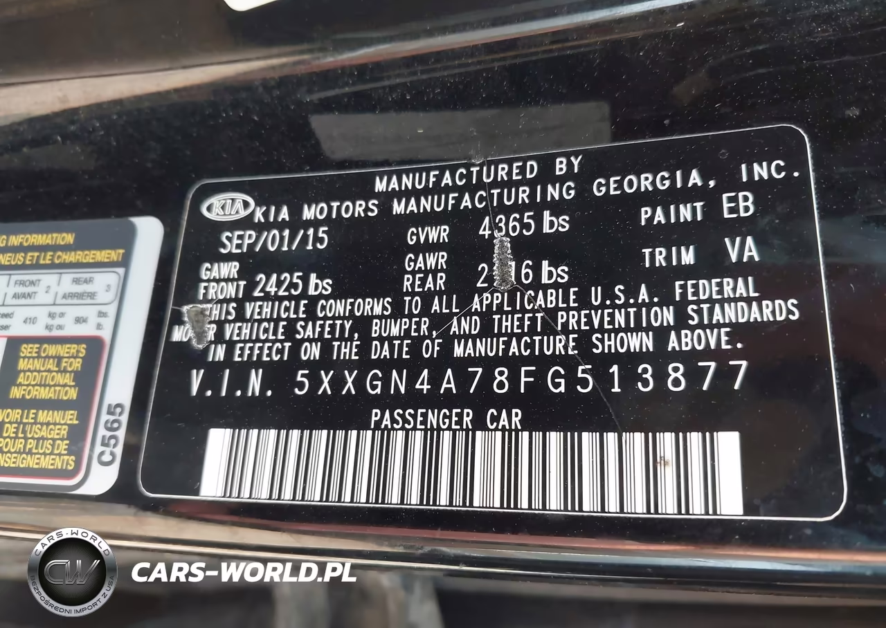 2015 Kia Optima Ex VIN:5XXGN4A78FG513877 - 9