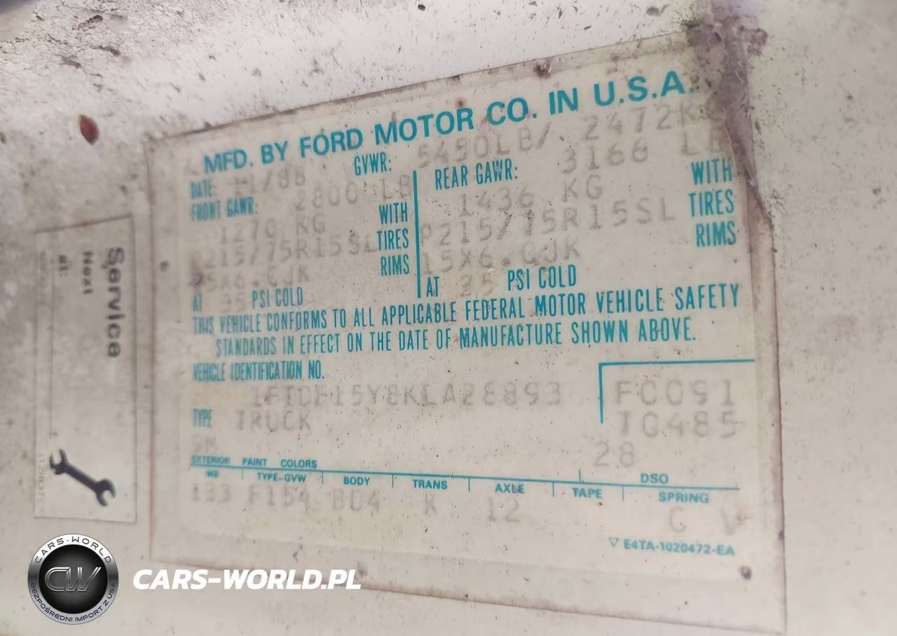 1989 Ford F150 VIN:1FTDF15Y8KLA28893 - 9