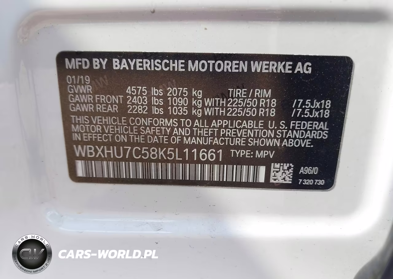 2019 BMW X1 Sdrive28I VIN:WBXHU7C58K5L11661 - 9