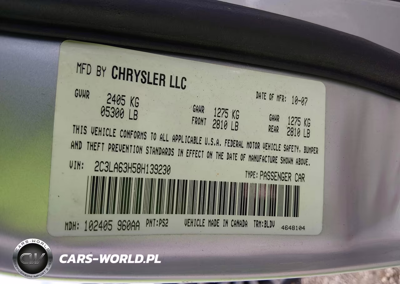 2008 Chrysler 300C Hemi VIN:2C3LA63H58H139230 - 9