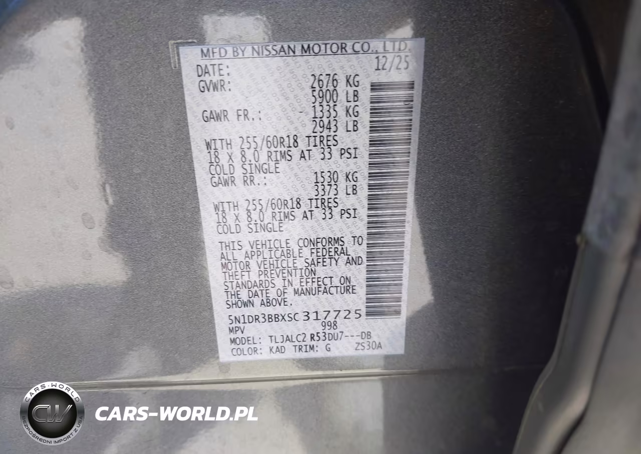 2025 Nissan Pathfinder Sv Fwd VIN:5N1DR3BBXSC317725 - 9