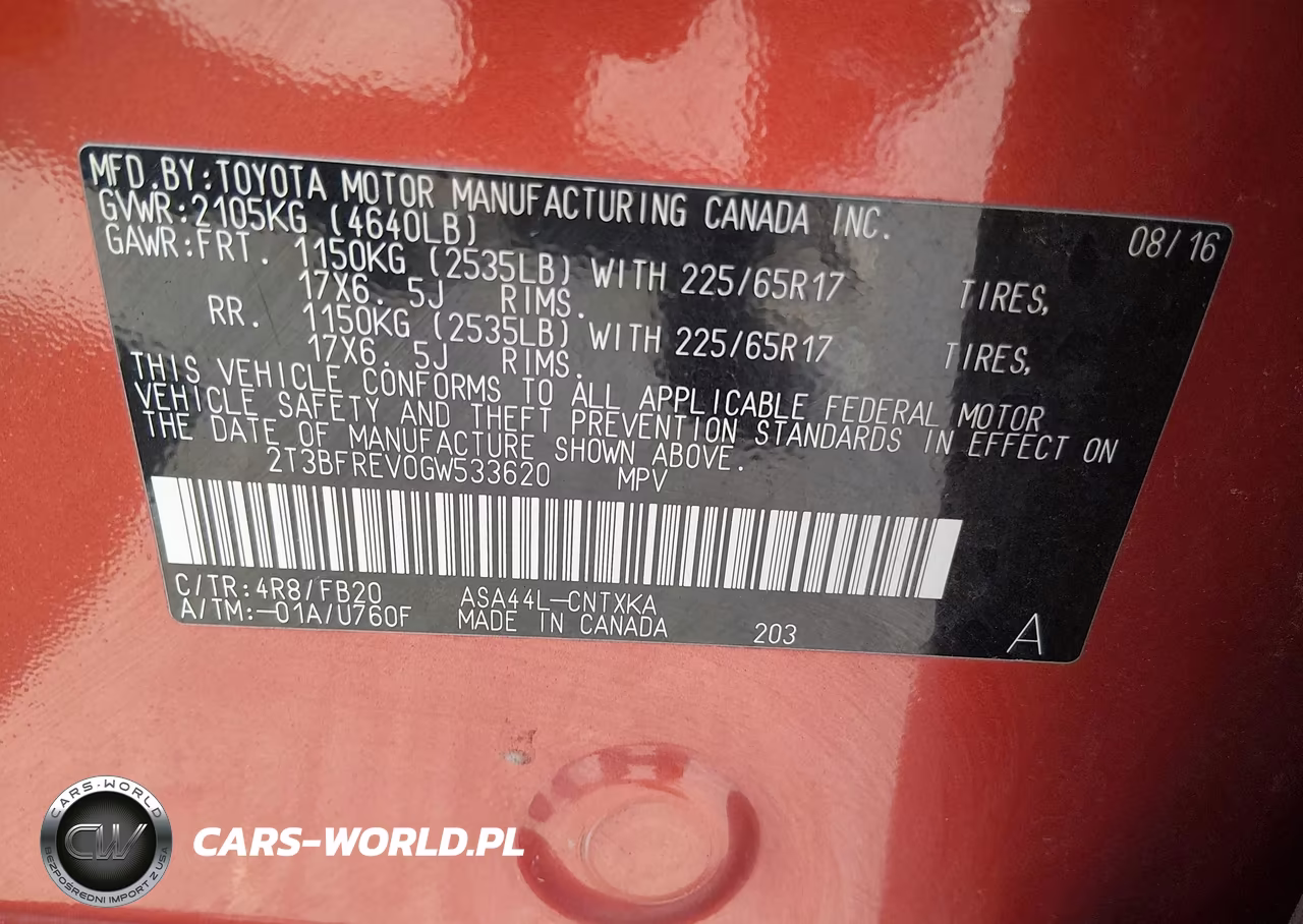 2016 Toyota Rav4 Le VIN:2T3BFREV0GW533620 - 9